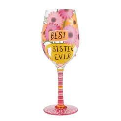 Clearance Enesco Gift Wine Glass Best Sister Ever