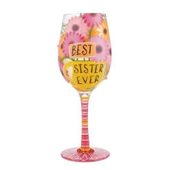 Clearance Enesco Gift Wine Glass Best Sister Ever