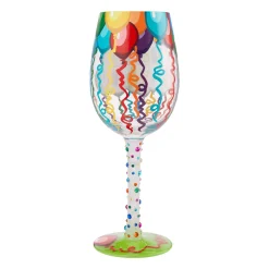 Shop Enesco Gift Wine Glass Birthday Streamers