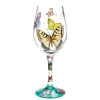 Outlet Enesco Gift Wine Glass Butterflies
