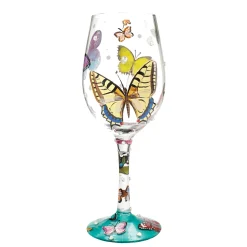 Outlet Enesco Gift Wine Glass Butterflies