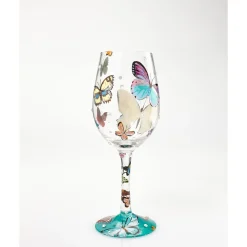 Outlet Enesco Gift Wine Glass Butterflies