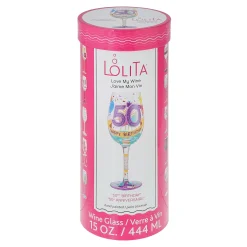 Discount Enesco Gift Wine Glass Happy 50th Birthday