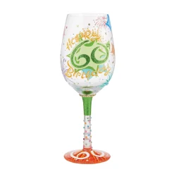 Outlet Enesco Gift Wine Glass Happy 60th Birthday