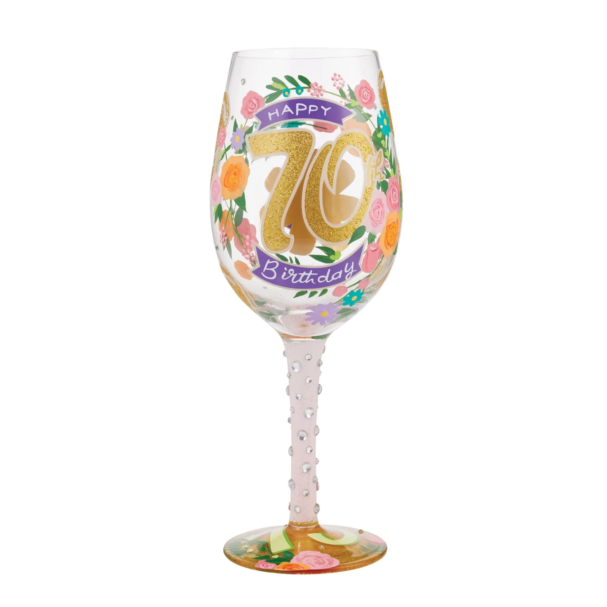 Outlet Enesco Gift Wine Glass Happy 70th Birthday