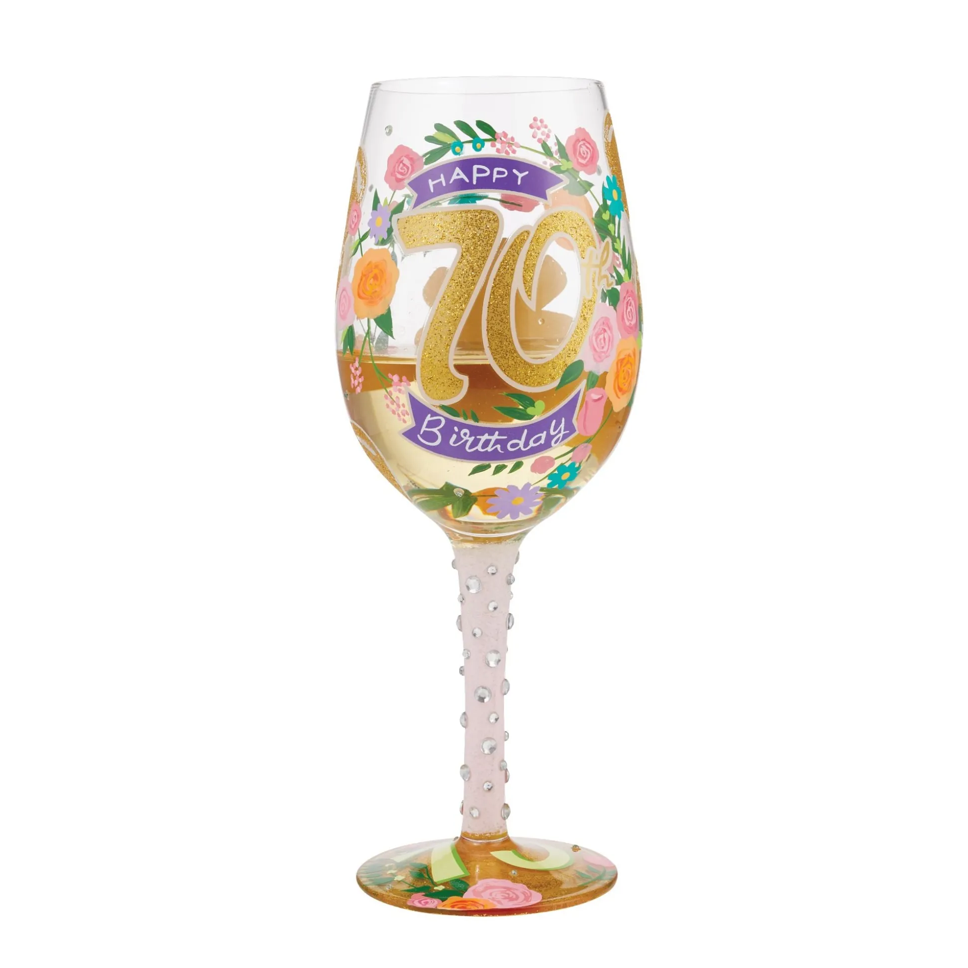 Outlet Enesco Gift Wine Glass Happy 70th Birthday