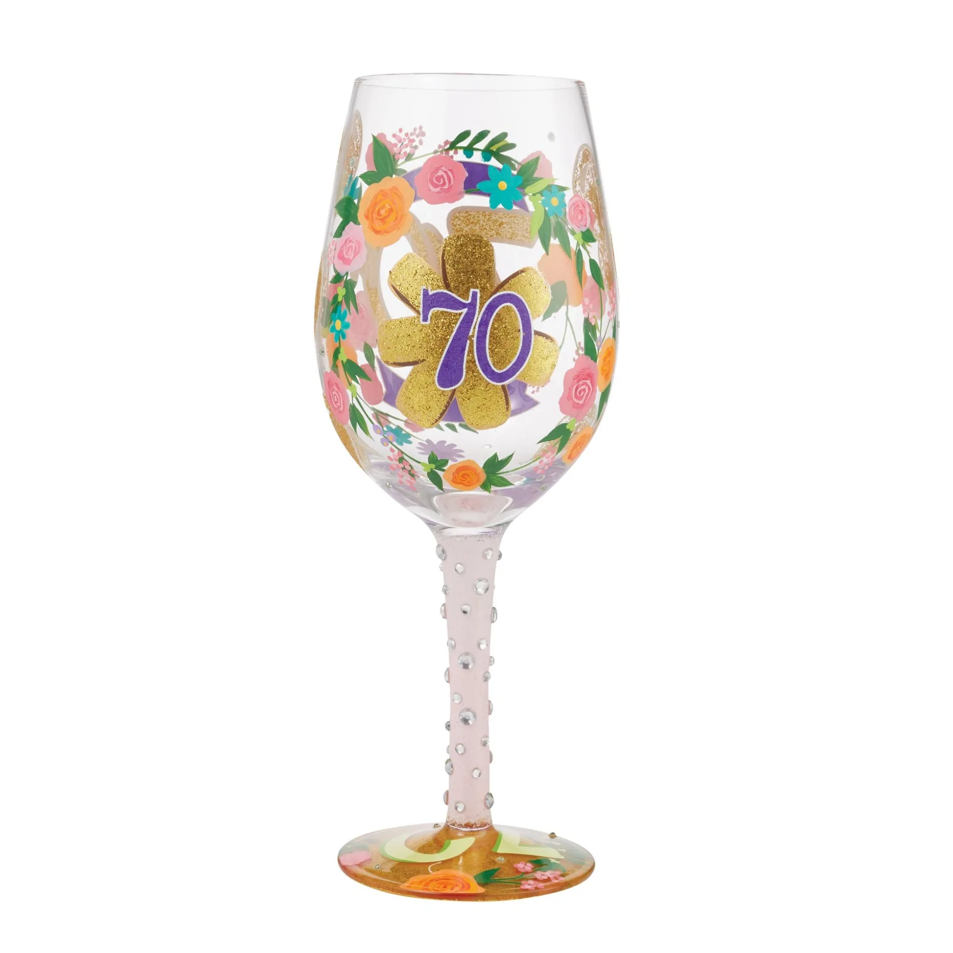 Outlet Enesco Gift Wine Glass Happy 70th Birthday