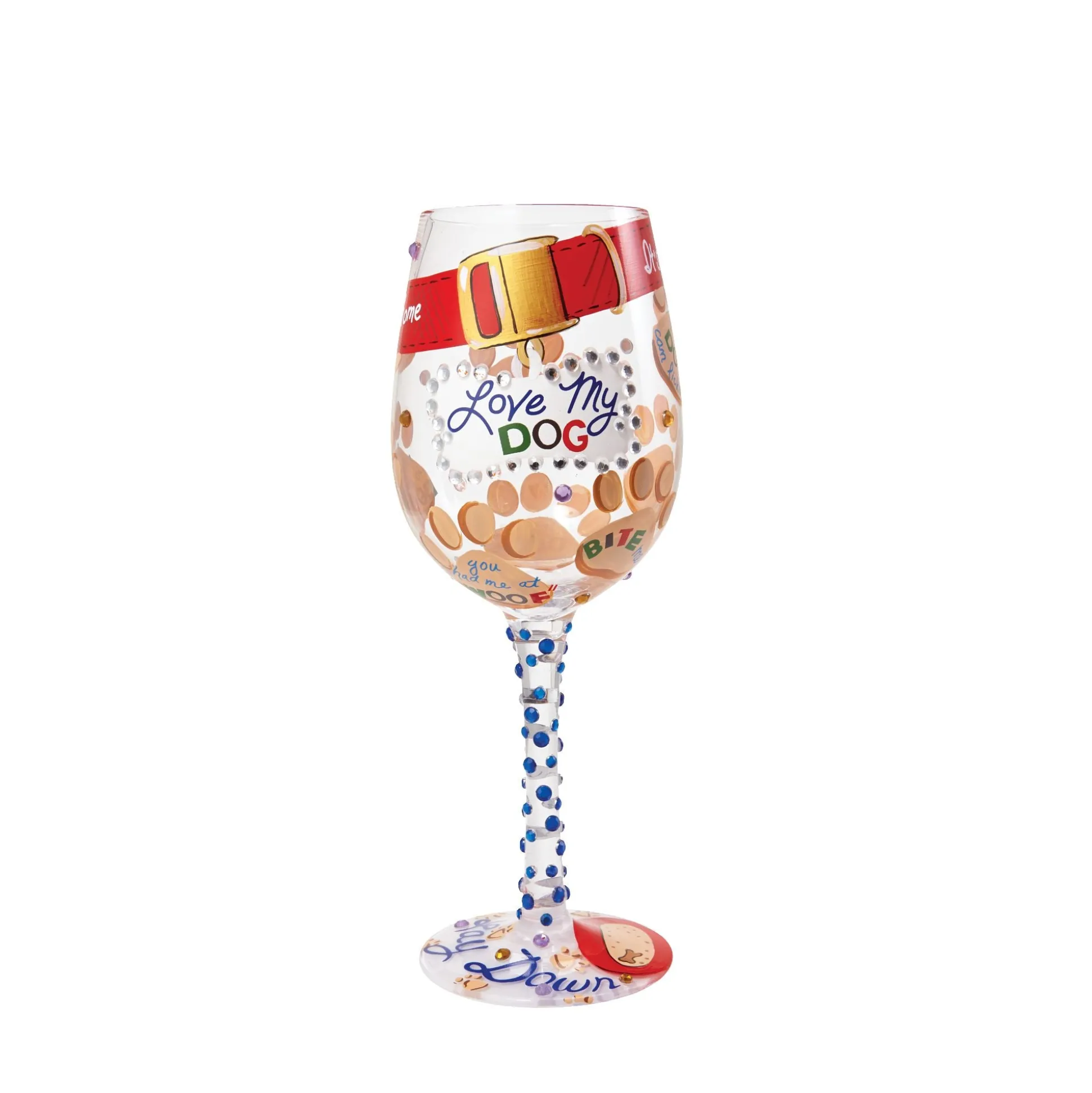 Outlet Enesco Gift Wine Glass Love My Dog