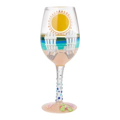Clearance Enesco Gift Wine Glass Sun on the Beach