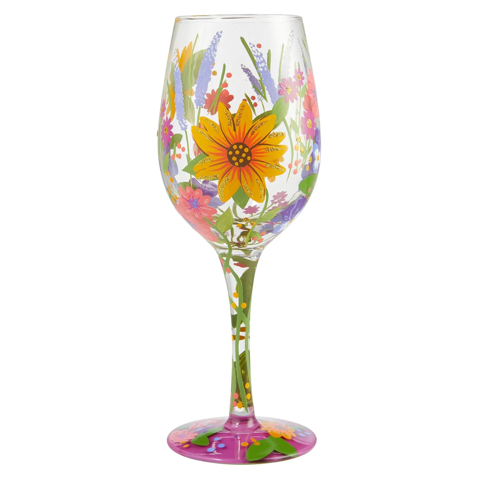 Clearance Enesco Gift Wine Glass Wine in the Garden