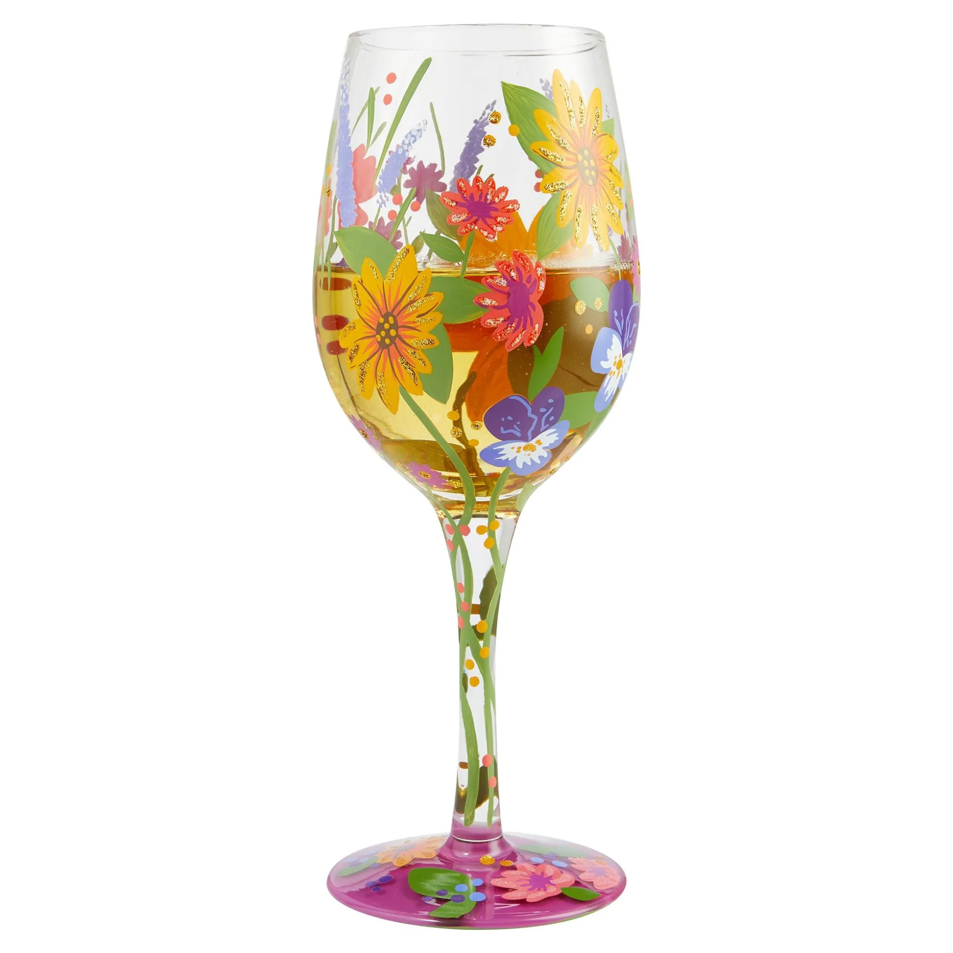 Clearance Enesco Gift Wine Glass Wine in the Garden