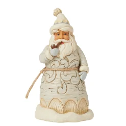 Store Enesco Gift Wdlnd Carved Santa Pipe Fig